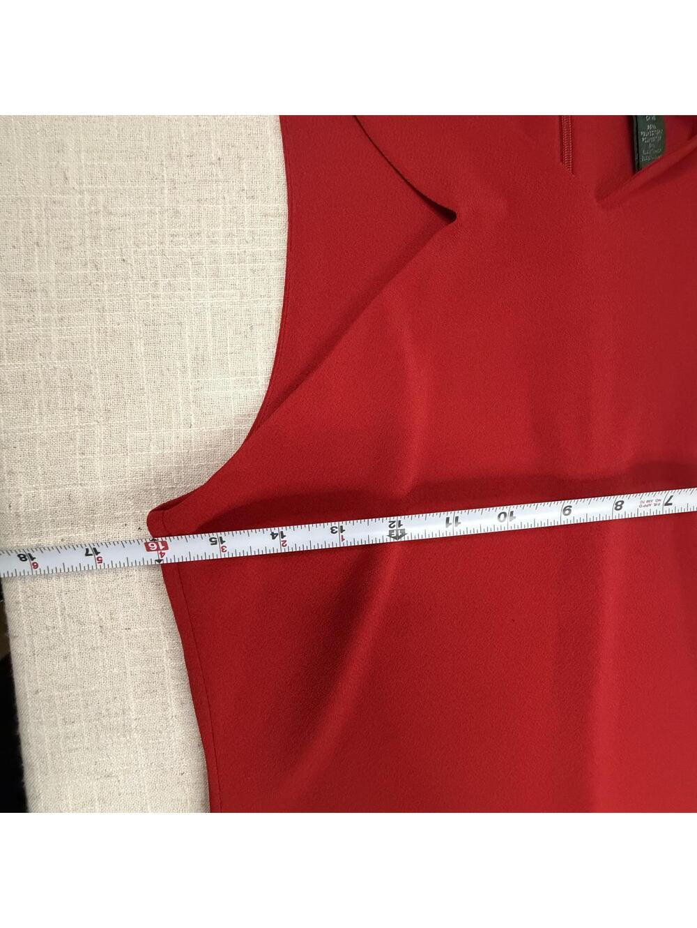 Lauren Ralph Lauren Red Sleeveless Cross Neck Blouse Top Medium - Picture 4 of 6